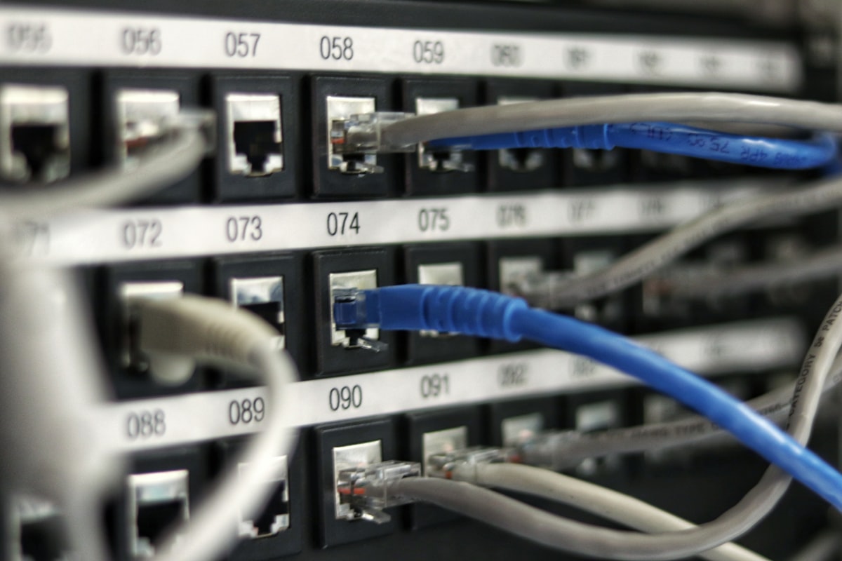 Real Fiber Optic Network Switches Photograph